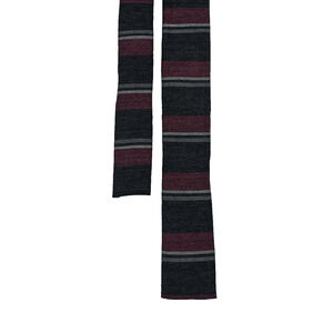 Vintage Sergio Valente Skinny Square End Striped Tie Necktie Smart Casual Retro